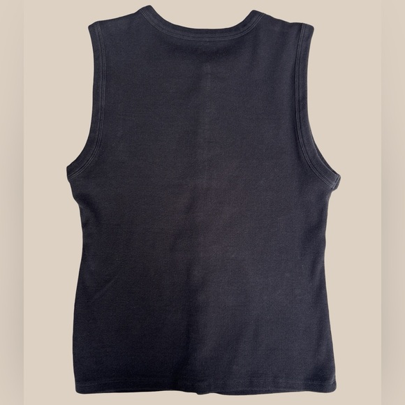 Abercrombie & Fitch Women’s Black Ribbed Button Down Sleeveless Tank Top SZ M - Picture 5 of 5